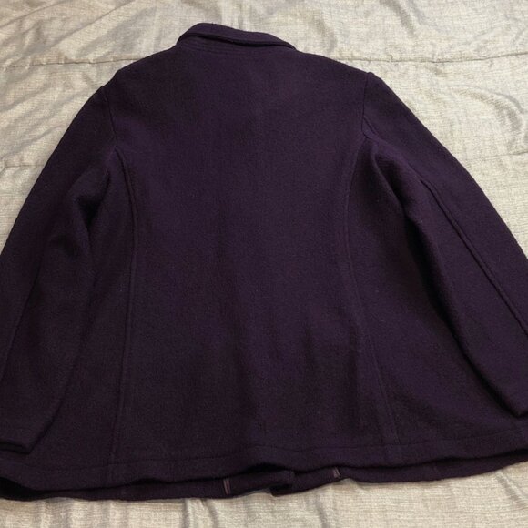 LL Bean PXL Petite XL Jacket unlined Italian boild 100% wool Barn Coat Bellandi - Picture 8 of 12